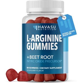 L Arginine Gummies Nitric Oxide Supplement | Male Health Supplement Formulated with L-Arginine and L Citrulline and Beet Root | Endurance and Performance | Sour-Berry Flavored, Vegan | 88 NO Gummies