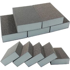 Hitefu 12 Packs Sanding Block, 220 Grit Sanding Sponge, Reusable Sandpaper Block for Wood, Glasses, Metal, Drywall