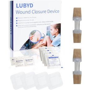 Emergency Wound Closure Steri Strips,Quick Clot Zip Sutures Butterfly Bandaids Repair Without Stitches Surgical Quality Laceration Skin Closure Device for 4 Individual Wounds