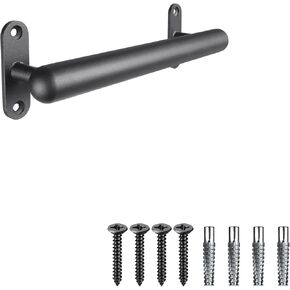Dolibest 26 Inch Wall Mount Metal Handrail, Staircase Step Handrail, Non-Slip Safety Grab Handle, Barrier-Free Staircase Grab Bar for Elderly, Indoor & Outdoor Use, 1.3 Inch Round (Black)