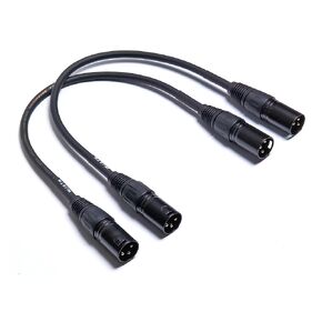 WJSTN Microphone Cable XLR Patch Cables, 3-Pin XLR Male to Male Patch Cable Balanced Cable DMX Cable Patch Cords with 2Pack (2FT)