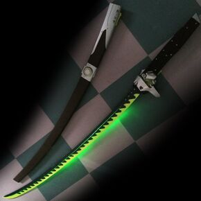 Sword fort Genji Sword Real,Steel Handmade Katana Japanese Anime Cosplay Sword,Muramasa Swords Red/Green