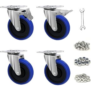 3 Inch Caster Wheels, Casters Set of 4 Heavy Duty but Silent, 4-Pack Plate Industrial Castor Wheels, Swivel Wheels for Furniture, Workbench and Cart Wheels (3 Inch, 4 x Swivel) in Saudi Arabia