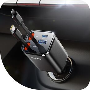 [2026 Ultra-Compact] JOYROOM Retractable Car Charger 84W Car Charger USB C for iPhone 16 17 Fast Charging, Car Accessories, Car Adapter Travel Essentials Gifts for Women Men, for iPhone 17 16 15 14 13 | [2026 Ultra-Compact] [180°Adjustable] Car Accessorie in Saudi Arabia