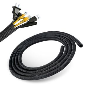 ECENCE 3m / 118inch Cord Protector 13-20mm Split Wire Loom Tubing, Cable Sleeve White for USB Power Audio Video Cable Conduit, Protect Cable for Pet, Cable Management