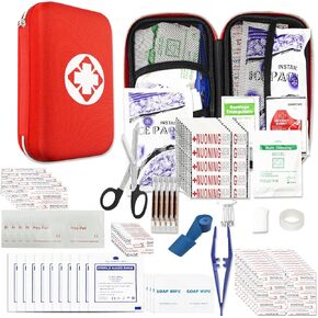 276Pcs First-Aid Kit Emergency-Kit Home-Car - First Aid Kits for Business Travel Essentials First Aid Bag Emergency Necessities for Boat Hiking Skating, Red YIDERBO