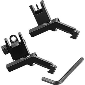 45 Degree Offset Flip Up Sight | Low Profile Design Rapid Transition Front and Rear flip up Sights s-i-g-h-t with 3 and 5 Pieces Slot