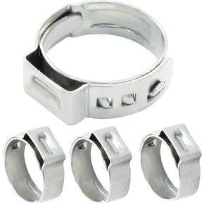 20 Pack 3/4 Inch PEX Crimp Rings, Stainless Steel Single Ear Hose Clamps, PEX Cinch Clamps for PEX Tubing Pipe Fitting Connections