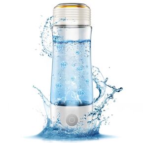 Portable Hydrogen Water Bottle Generator, Up to 2300ppb Hydrogen Water Machine with Advanced SPE/PEM Technology, 15oz Hydro Water Bottle Water Ionizer, Suitable for Office Home Gym and Outdoor,CA-303E