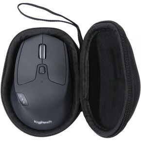 Ginsco Hard Travel Case Compitable with Logitech M720 Triathlon/M705 Marathon/M510/M550/M330/M317/M196/M185 Wireless Mouse, Universal Hard Shell Storage Case (Black, M)