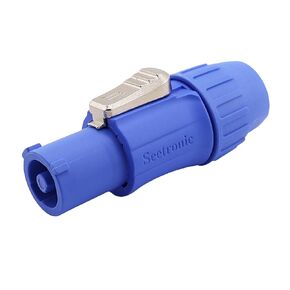 Seetronic SAC3MPB Lockable 3-Core AC Power Connector for Stage Lights, Sound Consoles, LED Panels, and Amplifiers (White, Power-Out, Indoor Use, 6 PC)