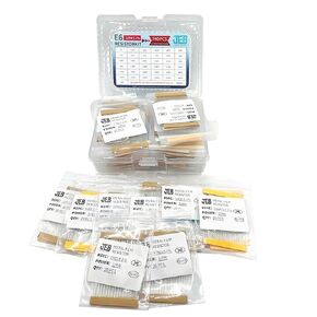 Metal Film Resistor Kit 1% Tolerance E6 Series 37 Values Assorted Pack 1Ω-1MΩ Range 1/4W for DIY Projects Arduino Prototyping JEBHANNE
