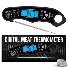 TwinTech Digital Meat Thermometer | Battery-Powered Wireless Temp Probe for Grilling and Smoking | Waterproof Cooking Tool for Steak, Poultry, and BBQ | Accurate Temperature Control - Dream House Pink