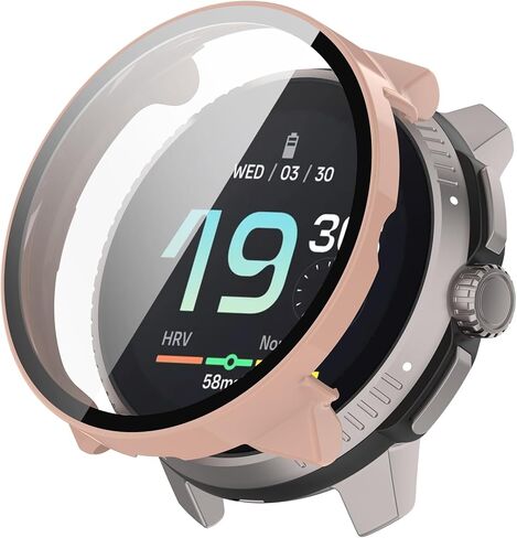 FitTurn متوافق مع Suunto Race Screen Screen Caseport Cases PC Cover Slim Cover 3D تغطية كاملة حامي شاشة الزجاج المقسى لمشاهدة Suunto Race S (Clear) in Kuwait