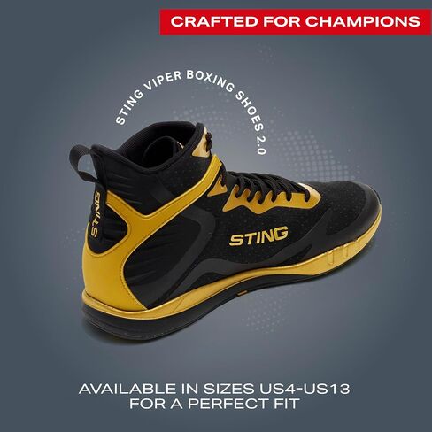 STING Viper Boxing Shoes 2.0, Lightweight and Durable Boxing Gear, Unisex Boxing Equipment for Better Movement, Breathability, and Support in Saudi Arabia