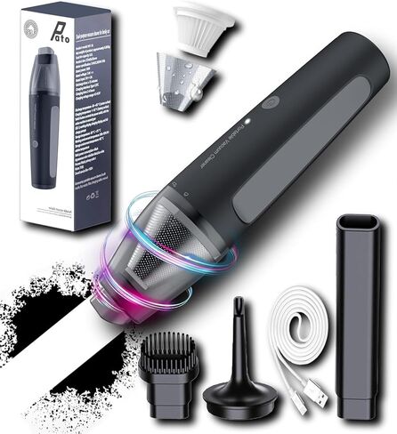 PATO Cordless Handheld Vacuum Cleaner, Mini Car Vacuum with Powerful Suction, Portable Dust Collector.White. in Saudi Arabia