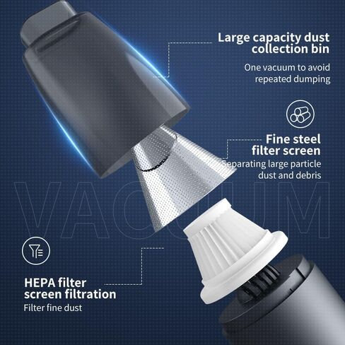 PATO Cordless Handheld Vacuum Cleaner, Mini Car Vacuum with Powerful Suction, Portable Dust Collector.White. in Saudi Arabia