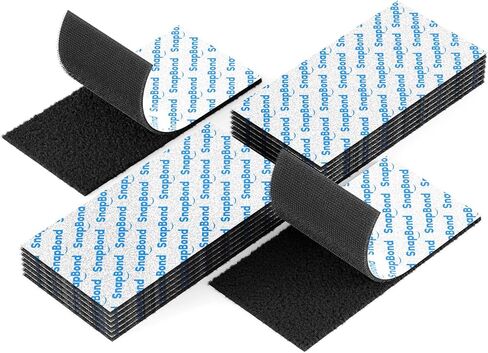 Sonpbond 1x4 inch Self Adhesive Hook and Loop Tape, 16 Sets Heavy Duty Sticky Back Fastener Strips for Home and Office, No Need for Holes or Screws (Black, 1 inch x 4 inch -16 Sets) in Saudi Arabia
