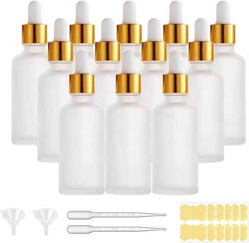 Green Glass Dropper Bottle 1.75 oz, Tincture Bottles with Glass Dropper, for Essential Oils, Aromatherapy, Cosmetic, Laboratory, Pharmacy, Liquids,Stronger Suction ideal for Leakproof Travel in Saudi Arabia