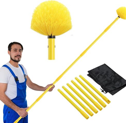 منافض للتنظيف، منفضة، منفضة نسيج العنكبوت مع عمود تمديد، شعيرات متوسطة الصلابة، منفضة شبكة عنكبوت، رأس منفضة مروحة سقف، منفضة ويبستر منفضة نسيج العنكبوت للتنظيف الداخلي في الهواء الطلق (وردي، 10 أقدام) in Kuwait