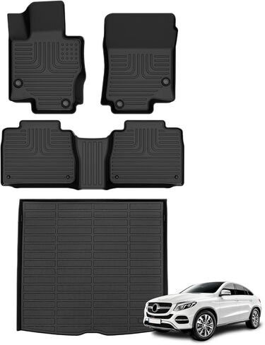 Floor Mats & Cargo Liner for 2023 2024 2025 GLC丨GLC 300丨GLC 350e丨GLC 43 AMG丨All Weather Automotive TPE Liners Set Anti-Slip Waterproof Floor Liners Accessories (Car Mats+Trunk Mat) Black in Saudi Arabia