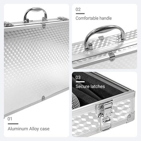 Pro Medium Size Audio Device Microphone Carrying Case, Customizable case with Pre-Diced Foam, Aluminum Alloy Sturdy Build, Ideal Compatible with Audio Device Wireless Mic System Storage cover in Saudi Arabia