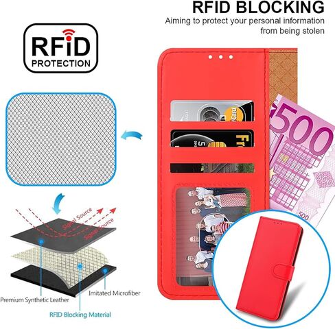 for Samsung Galaxy A16 Case with 2 HD Screen Protector Tempered Glass Leather Wallet Book Stand View Magnetic Protect RFID Blocking Shockproof Phone Cover for Samsung A16 (Black) in Saudi Arabia