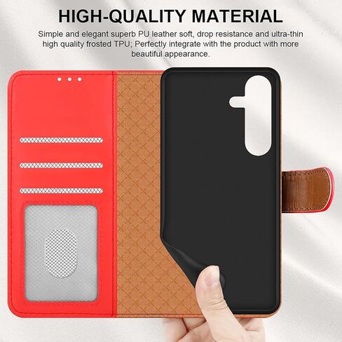 for Samsung Galaxy A16 Case with 2 HD Screen Protector Tempered Glass Leather Wallet Book Stand View Magnetic Protect RFID Blocking Shockproof Phone Cover for Samsung A16 (Black) in Saudi Arabia
