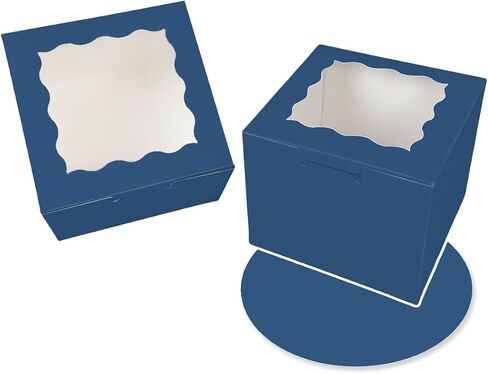 BakePacker 36pcs 8x8x5 بوصة صناديق كعكة مع نافذة 18 عبوات صناديق كعكة سود in Kuwait