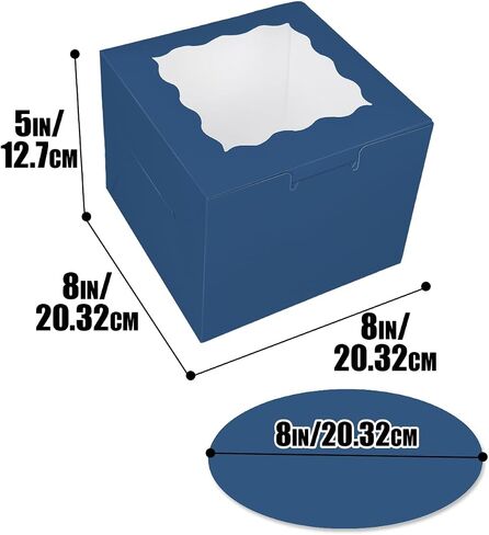 BakePacker 36pcs 8x8x5 بوصة صناديق كعكة مع نافذة 18 عبوات صناديق كعكة سود in Kuwait
