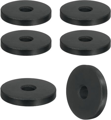 uxcell 6Pcs Thick Rubber Spacer, 2-3/8 Inch OD x 11/16 Inch ID x 3/16 Inch Thickness Round Rubber Bushings Anti Vibration Flat Spacer Washers for Home Industrial Machinery in Saudi Arabia