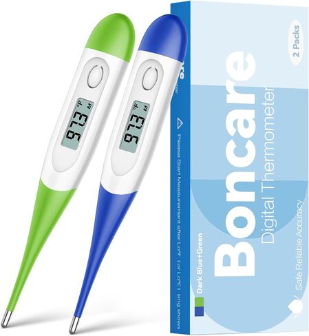 Thermometer for Baby, 2 Packs, Rectal Digital Thermometer with 10 Seconds Fast Reading (Light Blue+Green) in Saudi Arabia