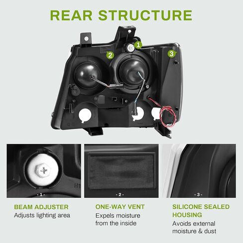 AUTOSAVER88 Headlight Assembly Compatible with 1997-2005 Chevy Venture Chrome Housing Amber Reflector with Corner Lights in Kuwait