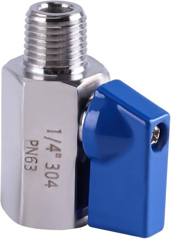 2 Pack 1/2 Inch Mini Ball Valve, 1/2 Inch NPT Thread Female x Male 304 Stainless Steel Shut-Off Valves with 1 PC Tape in Saudi Arabia