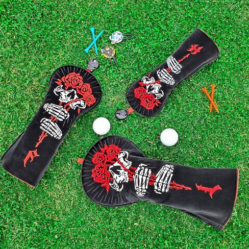 Big Crazy Golf Head Covers, Golf Club Covers Funny, Driver Headcovers, Golf Club Covers, Fairway Woods Head Covers, Hybrids Headcover with Soft Lining for Golf Gift Rose in Saudi Arabia