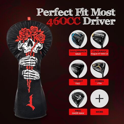 Big Crazy Golf Head Covers, Golf Club Covers Funny, Driver Headcovers, Golf Club Covers, Fairway Woods Head Covers, Hybrids Headcover with Soft Lining for Golf Gift Rose in Kuwait