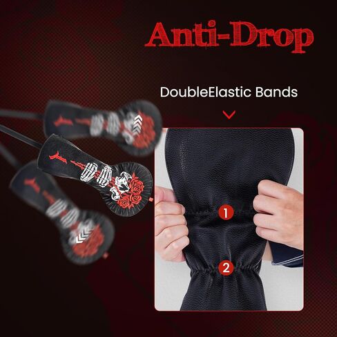 Big Crazy Golf Head Covers, Golf Club Covers Funny, Driver Headcovers, Golf Club Covers, Fairway Woods Head Covers, Hybrids Headcover with Soft Lining for Golf Gift Rose in Kuwait