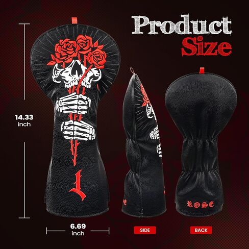 Big Crazy Golf Head Covers, Golf Club Covers Funny, Driver Headcovers, Golf Club Covers, Fairway Woods Head Covers, Hybrids Headcover with Soft Lining for Golf Gift Rose in Kuwait