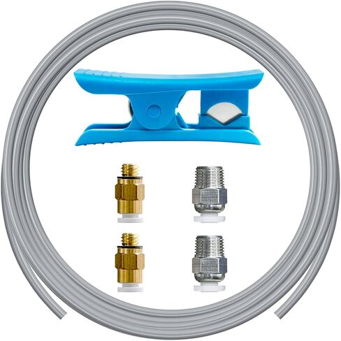 16.4ft(5M) PTFE Teflon Tube Kit,ID 2.5mm OD 4mm for 1.75mm Filament 3D Printer Replacement Parts, with Tubing Cutter,4-M6 Extruder Fitting,4-M10 Hotend Fitting, for Bambu lab AMS in Saudi Arabia