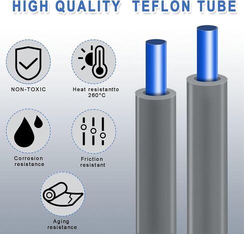 16.4ft(5M) PTFE Teflon Tube Kit,ID 2.5mm OD 4mm for 1.75mm Filament 3D Printer Replacement Parts, with Tubing Cutter,4-M6 Extruder Fitting,4-M10 Hotend Fitting, for Bambu lab AMS in Saudi Arabia