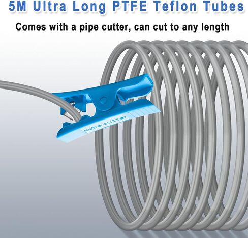 16.4ft(5M) PTFE Teflon Tube Kit,ID 2.5mm OD 4mm for 1.75mm Filament 3D Printer Replacement Parts, with Tubing Cutter,4-M6 Extruder Fitting,4-M10 Hotend Fitting, for Bambu lab AMS in Saudi Arabia
