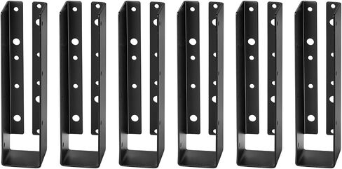 4 PCS Concealed-Flange Black Joist Hanger for 4 x 10 Post ,14 Gauge Steel Hidden Mount Joist Hanger, Powder Coated in Saudi Arabia