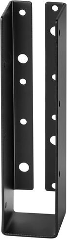 4 PCS Concealed-Flange Black Joist Hanger for 4 x 10 Post ,14 Gauge Steel Hidden Mount Joist Hanger, Powder Coated in Saudi Arabia