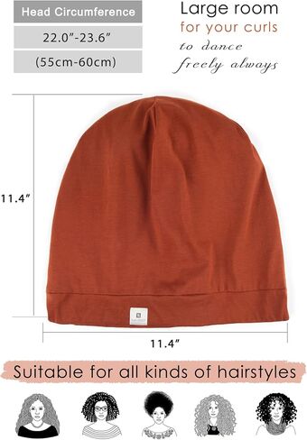 Yanibest 100% Mulberry Silk Lined Sleep Cap Christmas Silk Bonnet for Sleeping - Dark Black Hair Cover Bonnet for Natural Hair Adjustable Slouchy Beanie Hat in Saudi Arabia