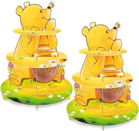 2 Pack Woodland Baby Shower Decorations Cupcake Stands: Cake Topper Stand Western Party Decors Supplies Favors, Baby Kids Boys Girls Birthday Safari Camping Mushroom Theme Cardboard Cupcake Holders in Saudi Arabia