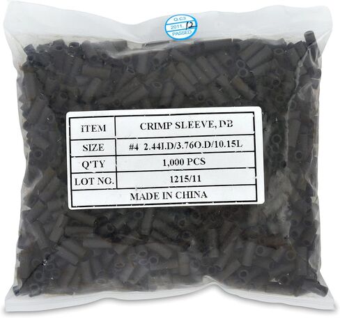 Wire & Cable Specialties Surflon Size 2-3 - 1000-Piece Picture Wire Crimping Sleeves, Bright Stainless PCS-23N-1000 in Saudi Arabia