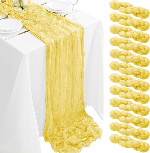 6Pack Baby Blue Cheesecloth Table Runner 35x120Inch Spring Easter Cheese Cloth Table Runner 10FT Boho Gauze Table Runners Rustic Sheer Table Runners for Wedding Bridal Shower Baby Shower Party Decor in Saudi Arabia