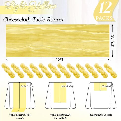6Pack Baby Blue Cheesecloth Table Runner 35x120Inch Spring Easter Cheese Cloth Table Runner 10FT Boho Gauze Table Runners Rustic Sheer Table Runners for Wedding Bridal Shower Baby Shower Party Decor in Saudi Arabia