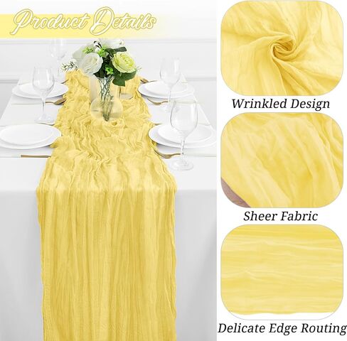 6Pack Baby Blue Cheesecloth Table Runner 35x120Inch Spring Easter Cheese Cloth Table Runner 10FT Boho Gauze Table Runners Rustic Sheer Table Runners for Wedding Bridal Shower Baby Shower Party Decor in Saudi Arabia
