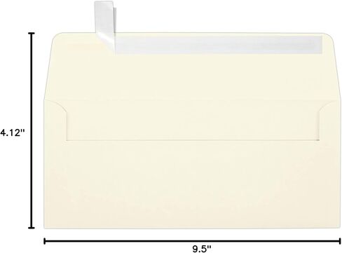 LUXPaper #10 Business Envelopes | Peel & Press | 4 1/8" x 9 1/2" | Natural | 30% Recycled | 80lb. Text | 50 Qty in Saudi Arabia
